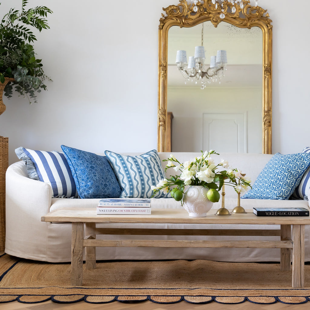 Buy Luxe Cushions & Linens - Blue St Tropez Stripe - By Luxe & Beau Designs 
