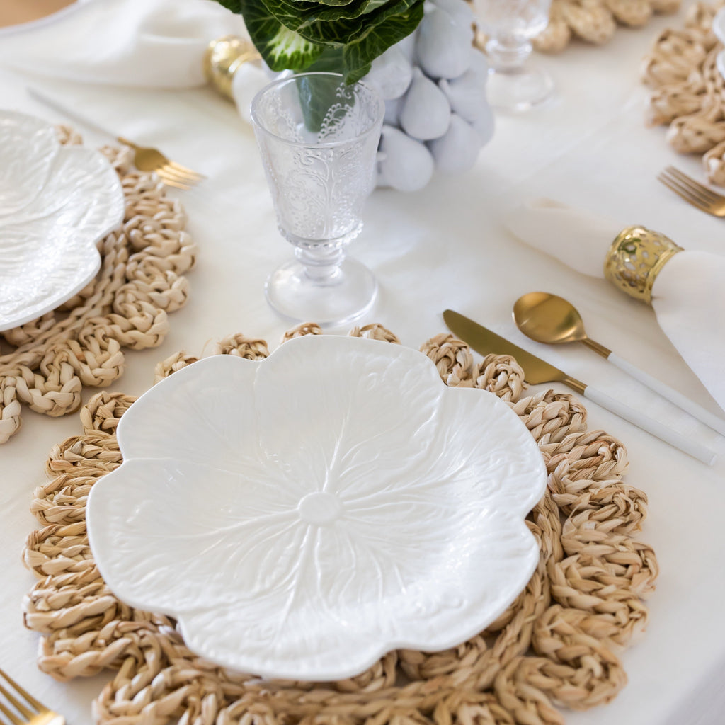 Buy Luxe Cushions & Linens - White Cabbage Plate - By Luxe & Beau Designs 