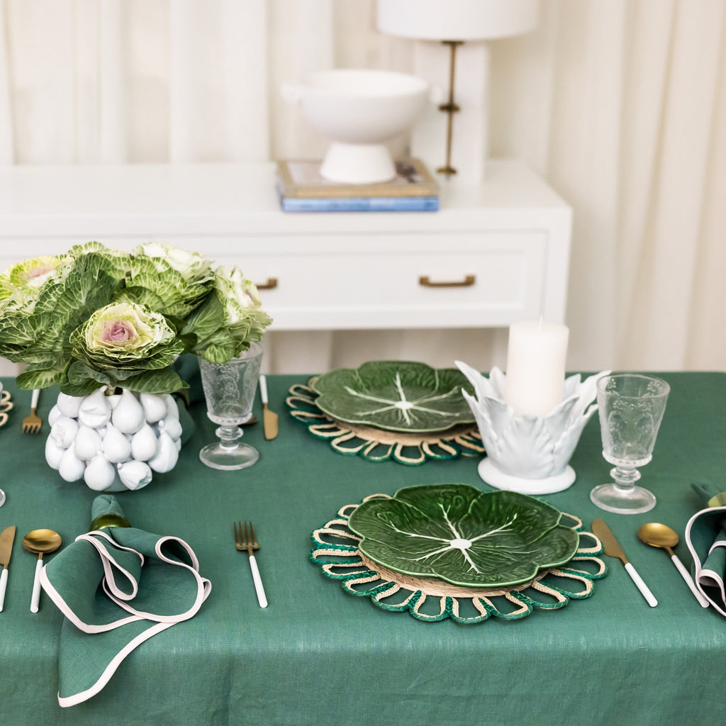 Buy Luxe Cushions & Linens - Green Cabbage Plate - By Luxe & Beau Designs 