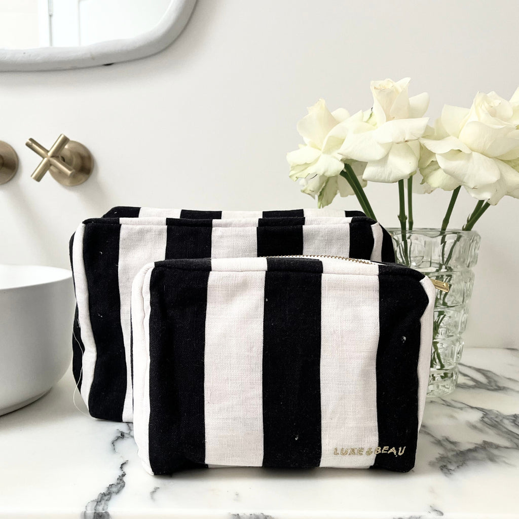 Buy Luxe Cushions & Linens - Noir St Tropez Cosmetic Bag - By Luxe & Beau Designs 