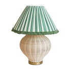Green Stripe Ruffle Shade With Rechargeable Light Paloma Lamp Base - LUXE AND BEAU