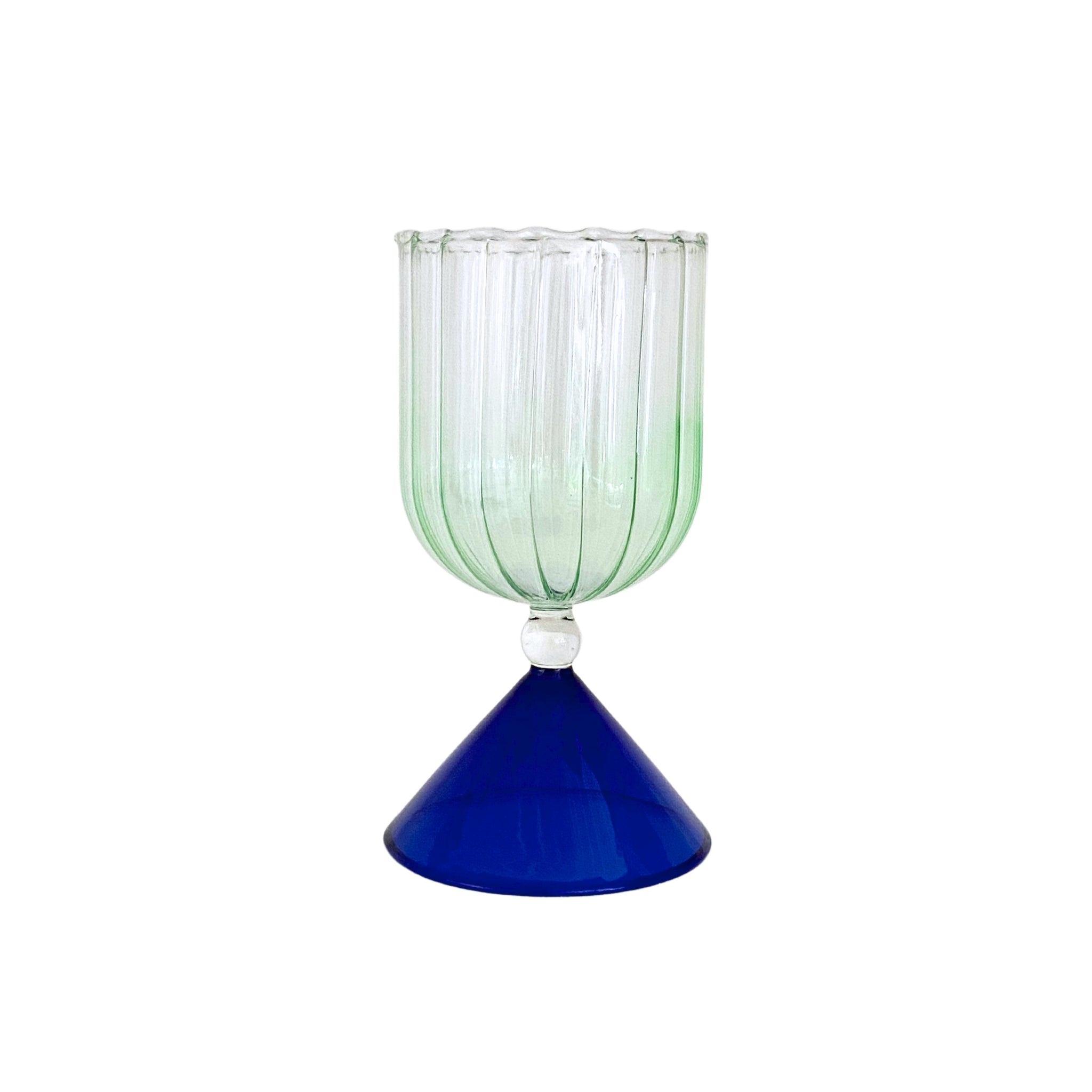 Buy Luxe Cushions & Linens - Mint and Sapphire Wine Glass (Set of 4) - By Luxe & Beau Designs 