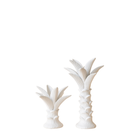 Palermo short and tall white ceramic palm candle holders
