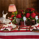 Rouge Stripe Napkins (Set of 4) - LUXE AND BEAU
