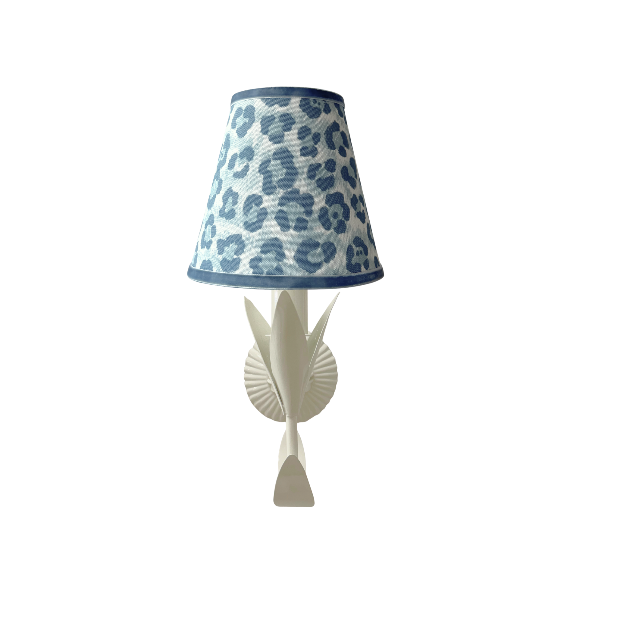 Bleu Leopard Shade and La Fleur Ivory Wall Sconce - LUXE AND BEAU