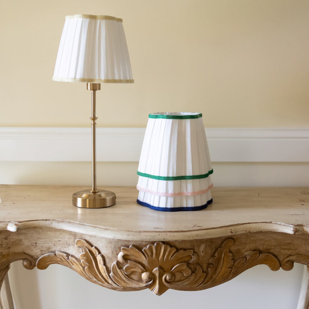 Buy Luxe Cushions & Linens - Blue Scallop Shade USB Table Lamp - By Luxe & Beau Designs 