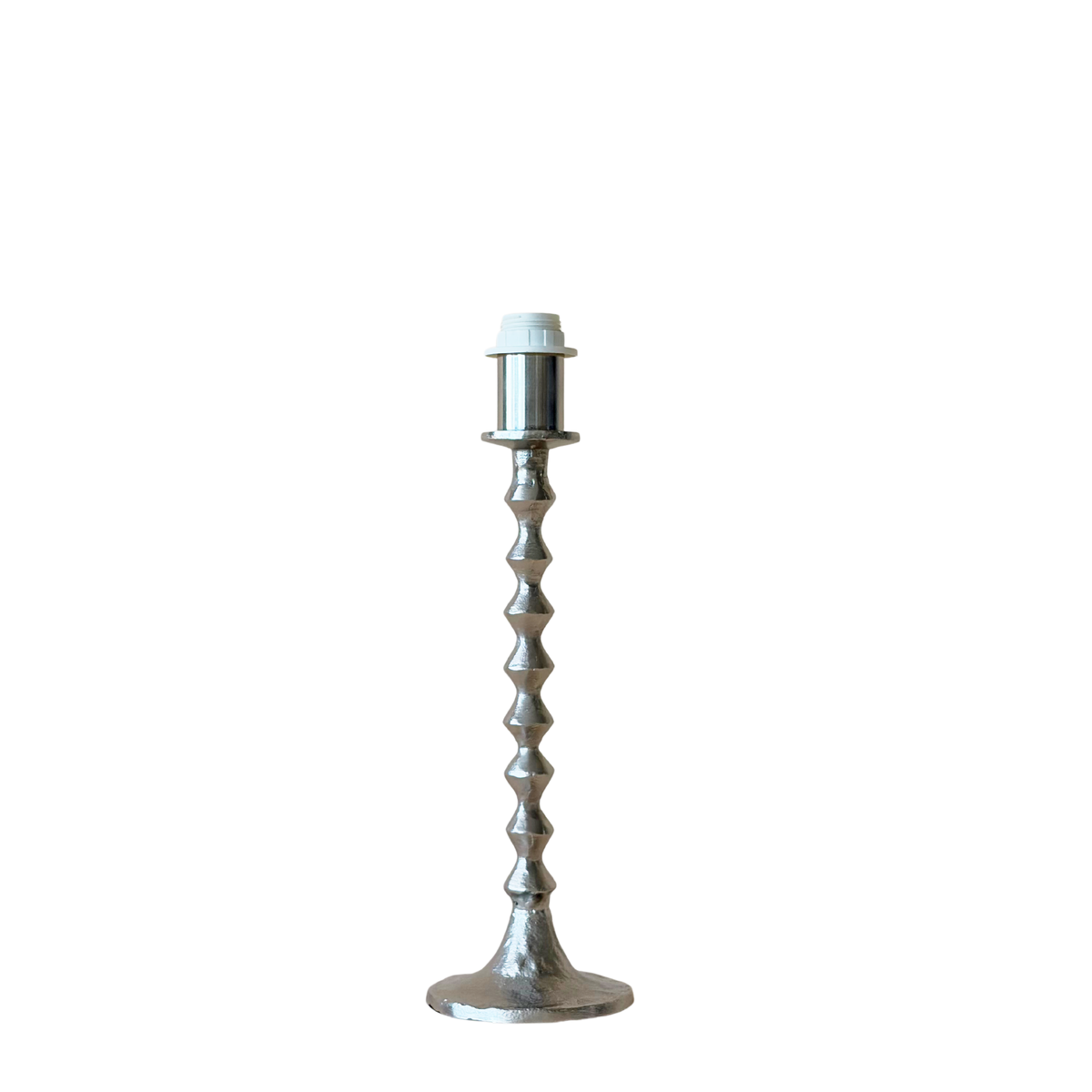 Silver hammered lamp base