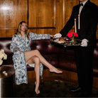 Versailles Blue Cotton Robe Blue - LUXE AND BEAU