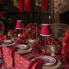 Rouge Braided Trim Lamp Shade & Rouge Base - Table Lamp - LUXE AND BEAU