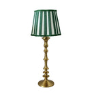 Green Stripe Scallop Lamp Shade & Brass Base - Table Lamp - LUXE AND BEAU