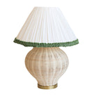 Green Ruffle Shade With Rechargeable Light Paloma Lamp Base - LUXE AND BEAU