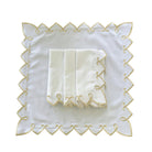 Ivory With Camel Embroidery Heirloom Napkin (Set Of 4) - LUXE AND BEAU