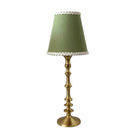 Moss Green Braided Trim Lamp Shade & Brass Base - Table Lamp - LUXE AND BEAU