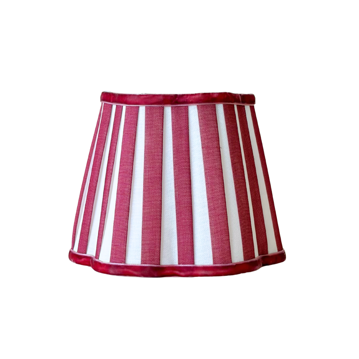 Red Stripe Scallop Lamp Shade