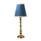 Ocean Blue Braided Trim Lamp Shade & Brass Base - Table Lamp - LUXE AND BEAU