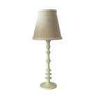 Natural Braided Trim Lamp Shade & Ivory Base - Table Lamp - LUXE AND BEAU