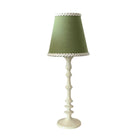Moss Green Braided Trim Lamp Shade & Ivory Base - Table Lamp - LUXE AND BEAU