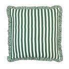 Buy Luxe Cushions & Linens - Green Ruffle Stripe Linen Cushion Cover 50x50 - By Luxe & Beau Designs 