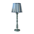 Ocean Blue Stripe Scallop Lamp Shade & Ocean Blue Base - Table Lamp - LUXE AND BEAU