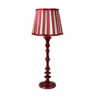Red Stripe Scallop Lamp Shade & Rouge Base - Table Lamp - LUXE AND BEAU