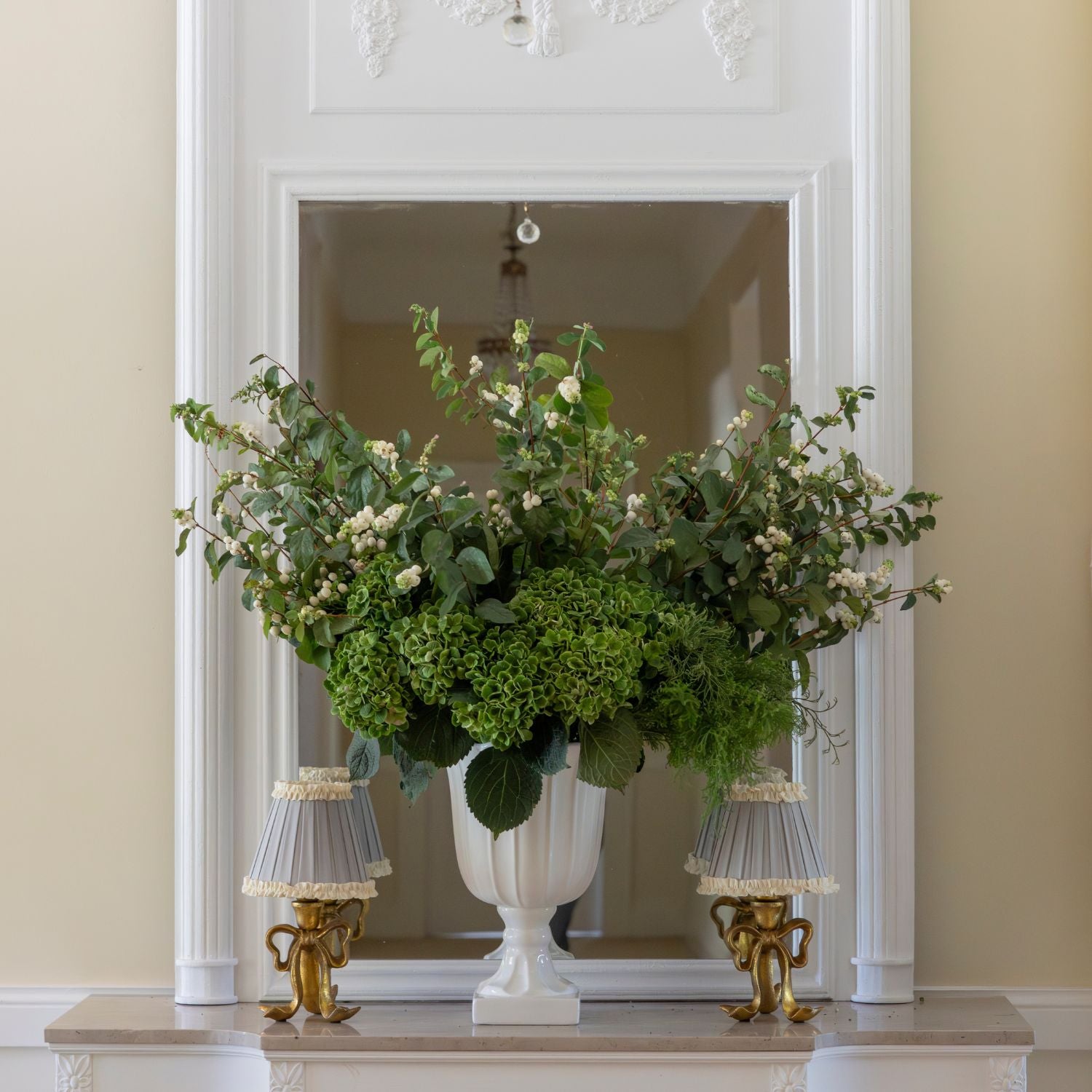 Audrey Grey and Cream Lamp Shade & Beau Base - Table Lamp - LUXE AND BEAU