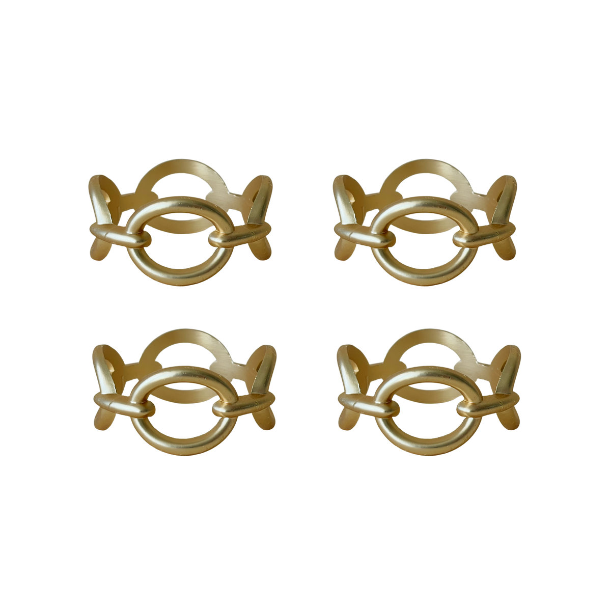 Set of four gold Chaine chain link napkin rings