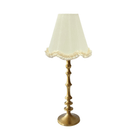 Ivory Scallop Ruffle Lamp Shade & Brass Base - Table Lamp - LUXE AND BEAU