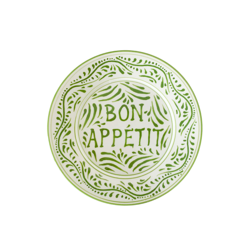 Buy Luxe Cushions & Linens - Green Bon Appétit Starter Plate - By Luxe & Beau Designs 