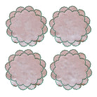 Blush With Emerald Green Embroidery Heirloom Placemat (Set Of 4) - LUXE AND BEAU