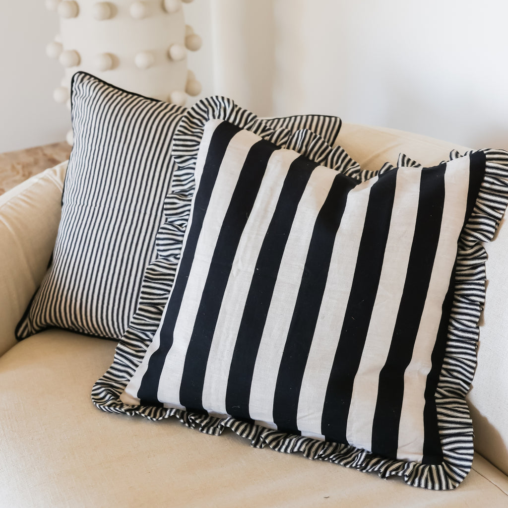 Buy Luxe Cushions & Linens - Black St Tropez Cushion Cover - By Luxe & Beau Designs 