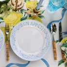 Buy Luxe Cushions & Linens - Blue Bon Appétit Dinner Plate - By Luxe & Beau Designs 