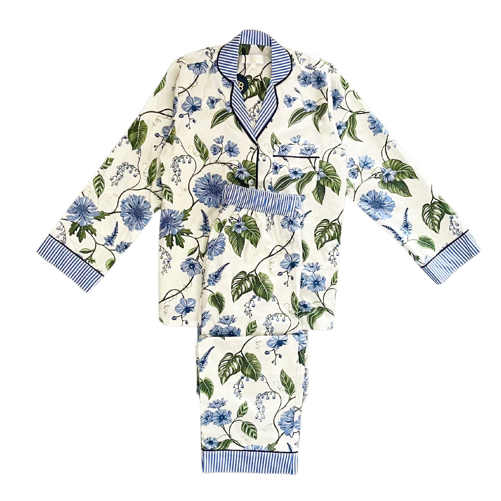 Buy Luxe Cushions & Linens - Georgie Blue Floral Pyjama Set - By Luxe & Beau Designs 