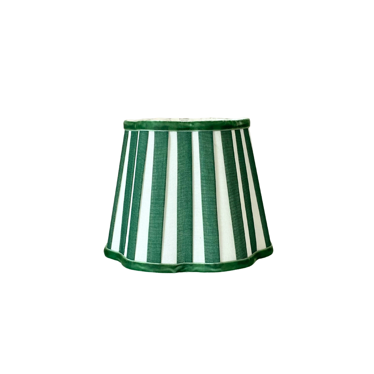 Green Stripe Scallop Lamp Shade - LUXE AND BEAU