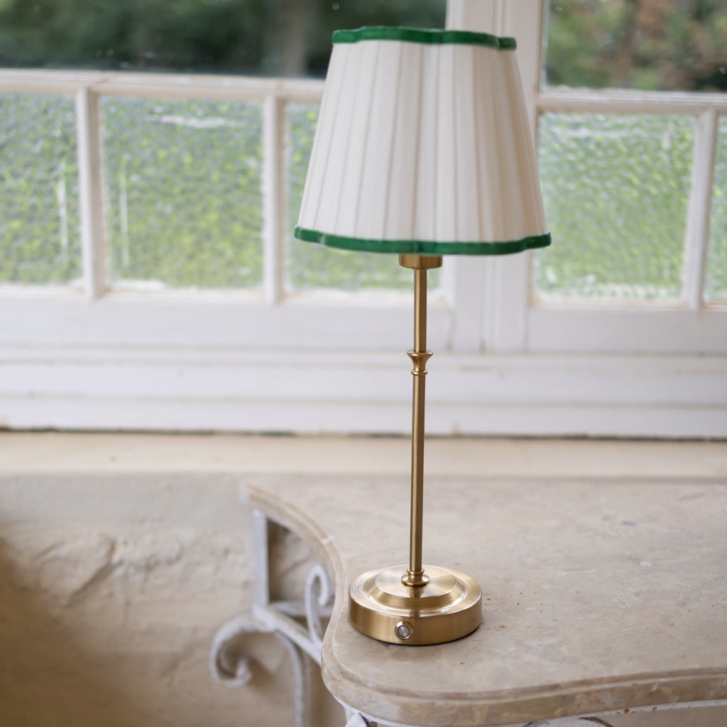 Buy Luxe Cushions & Linens - Green Scallop Shade USB Table Lamp - By Luxe & Beau Designs 