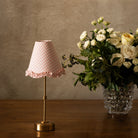 Blush Gingham Scallop Ruffle Lamp Shade - LUXE AND BEAU