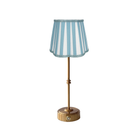 Blue Stripe Scallop Lamp Shade & Gold Base - USB Table Lamp - LUXE AND BEAU