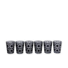 Black Geometric Glass Tumblers (Set of 6) - LUXE AND BEAU