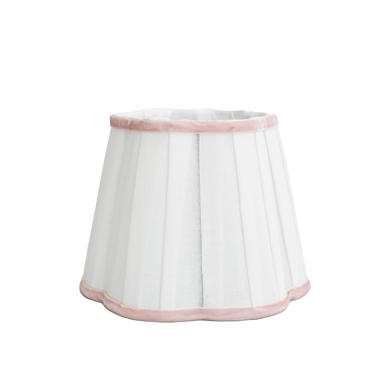 Pink Velvet Trim Scallop Lamp Shade - LUXE AND BEAU