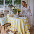 Yellow Ruffle Stripe Table Cloth - LUXE AND BEAU