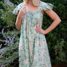 Green Shirley Chinoiserie Nightie - LUXE AND BEAU