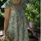 Green Shirley Chinoiserie Nightie - LUXE AND BEAU