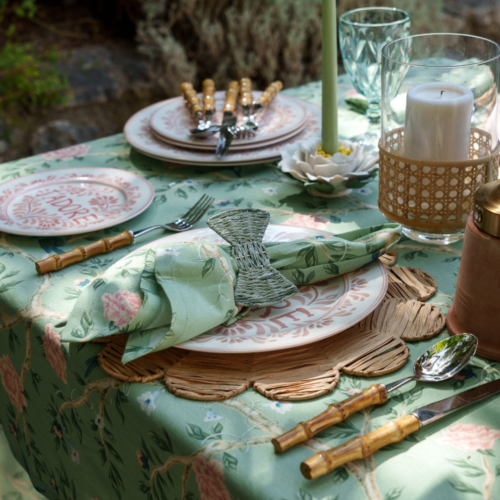 Shirley Chinoiserie Green Napkin (Set of 4) - LUXE AND BEAU