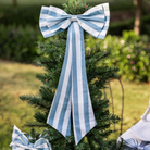 Blue Stripe Bow - LUXE AND BEAU
