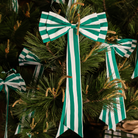 Green Stripe Bow - LUXE AND BEAU