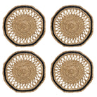 Black Octagon Seagrass Placemat (Set of 4) - LUXE AND BEAU