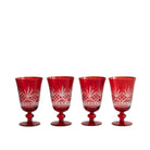 Ruby Red Cut Glass Goblet (Set of 4) - LUXE AND BEAU