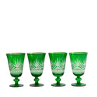 Emerald Green Cut Glass Goblet (Set of 4) - LUXE AND BEAU