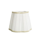 Beige Velvet Scallop Trim Shade & Silver Base  - USB Table Lamp - LUXE AND BEAU