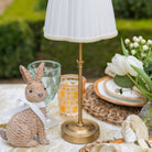 Buy Luxe Cushions & Linens - Beige Velvet Scallop Trim Shade & Gold Base  - USB Table Lamp - By Luxe & Beau Designs 