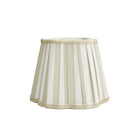 Buy Luxe Cushions & Linens - Beige Stripe Scallop Shade & Gold Base - USB Table Lamp - By Luxe & Beau Designs 
